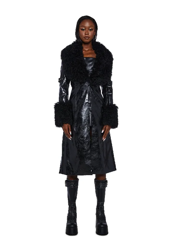 Casual Weekend Relaxed Style Covet Moto Trench Coat