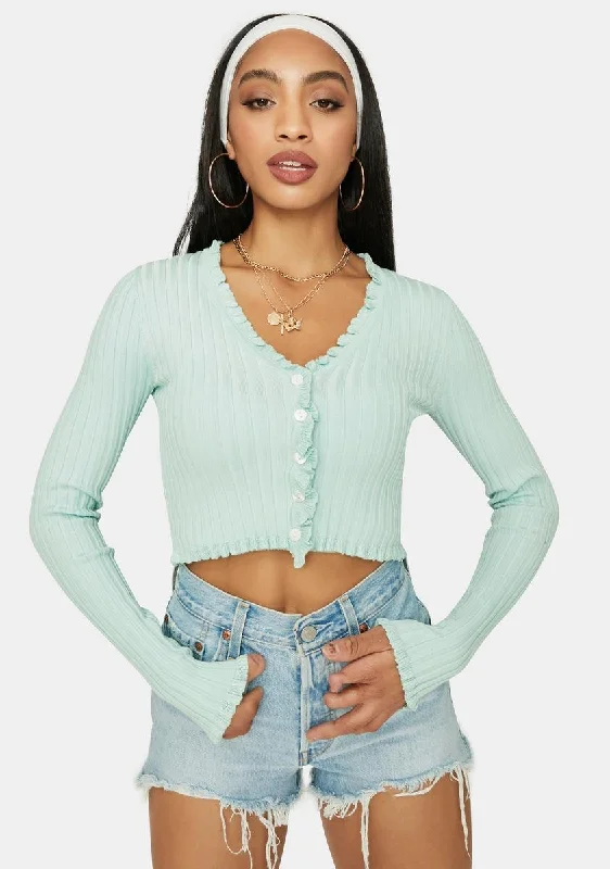 Limited Time Flash Sale Mint Clique On Speed Dial Cropped Sweater