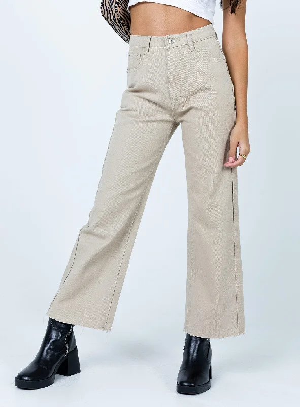 Big Savings Cece Hammer Wide Leg Jeans Beige Denim