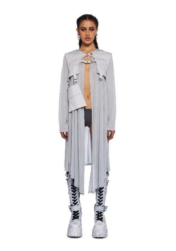 Eclectic Style Wardrobe Finding Oasis Cardigan And Vest Set - Gray