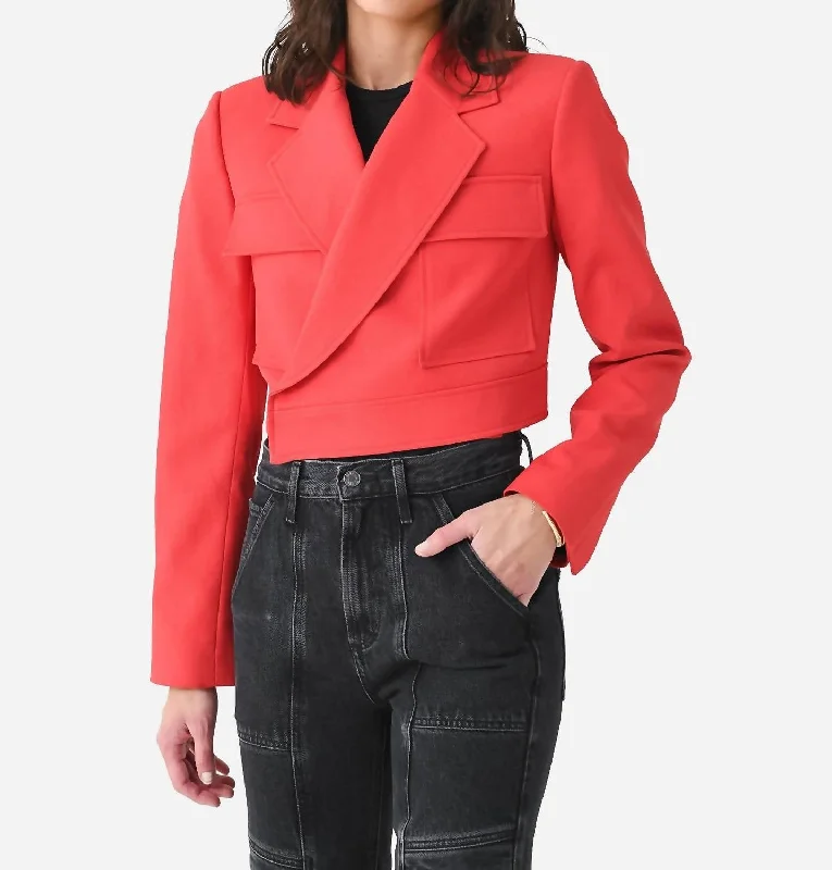 Vintage Style Clothing Sale Reeve Cropped Jacket In Ruby
