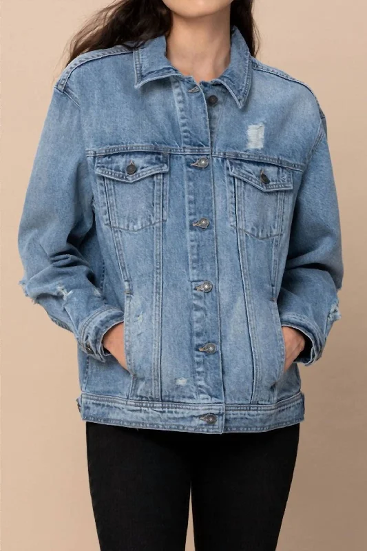 Flash Deals Women's Risa Oversized Denim Jacket In Light Blue
