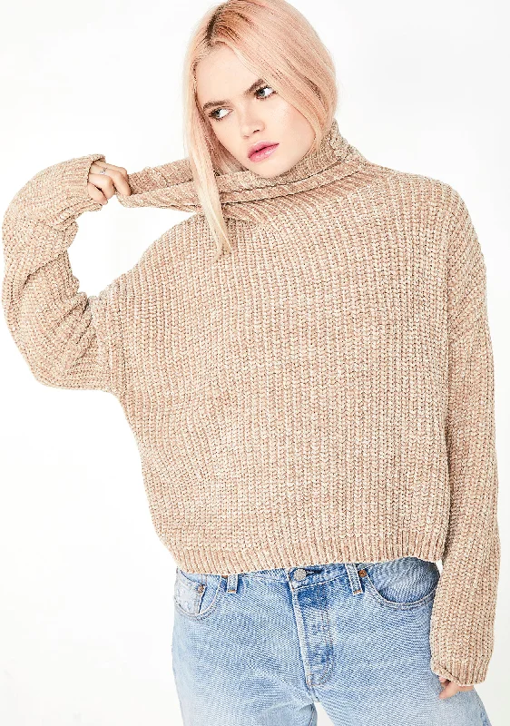 Women's Fashion Hotspots Mocha Knit Sweater