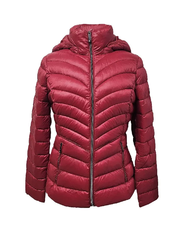 Wardrobe Essentials Michael Michael Kors Women's Lightweight Down Packable Coat, Red