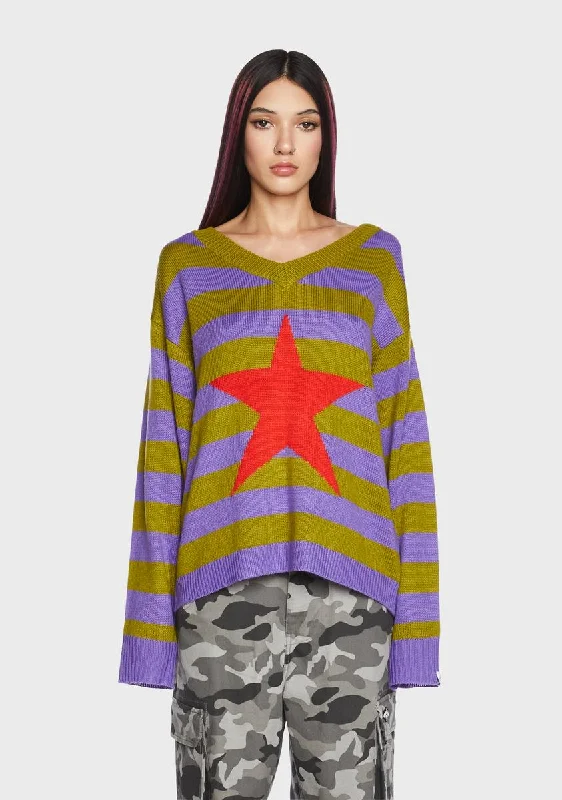 Chic Style, Always In Vogue Star Stripe Jumper