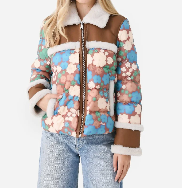 Gorgeous Glamour Collection Racy Puffer Jacket In Floral