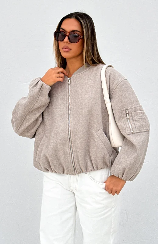 Summer Essentials Rainy Day's Bomber Jacket Taupe