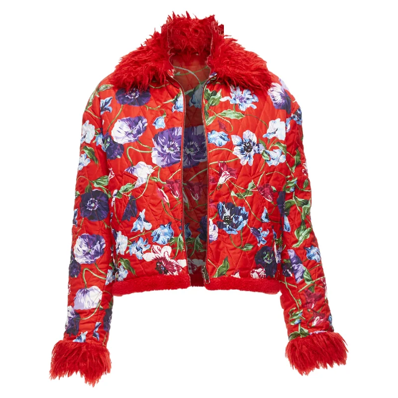 Sale Event, Prices Rock Kenzo Memento Reversible Flower Print Faux Fur Crop Jacket