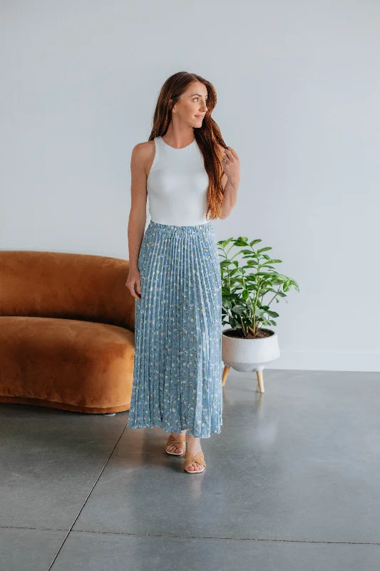 Chic Allure Julia Maxi Skirt - Sky Blue