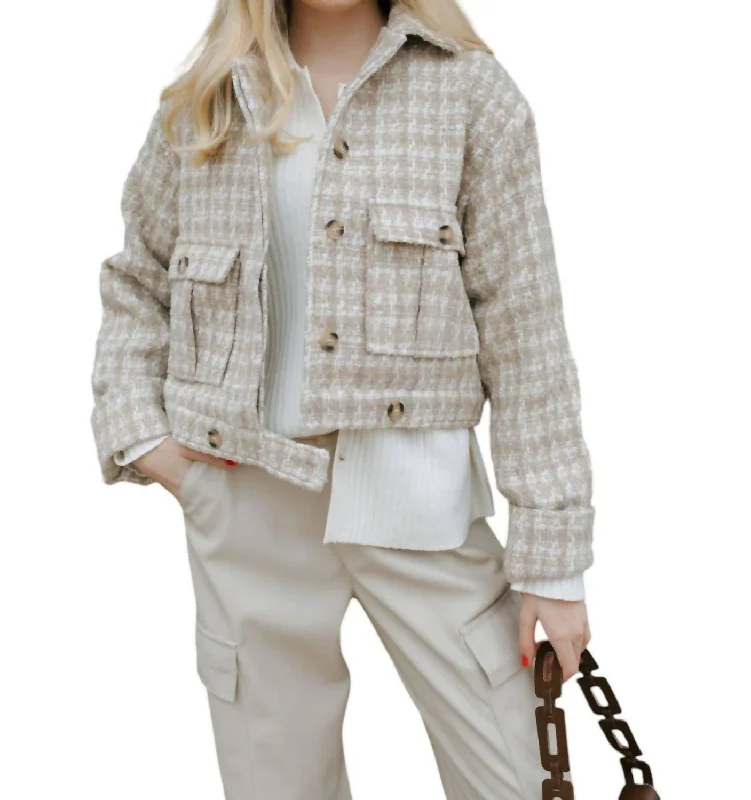 Summer Fashion Chloe Tweed Jacket In Ecru/white