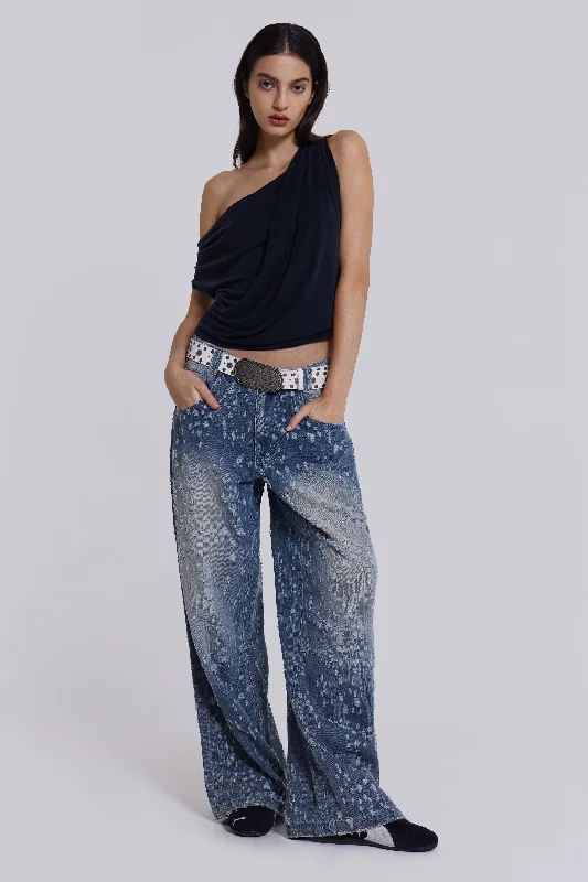 Chic Outfits Mid Blue Shredded Colossus Jeans