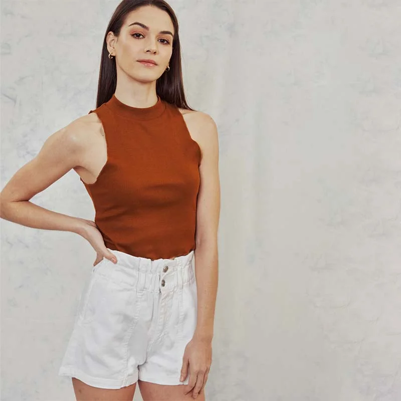 Fashion Forward, Function First White Paperbag Waist Shorts