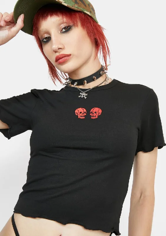 Budget Saver Embroidered Skull Tee