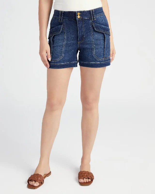 Trendy Street Style "Ab"solution Double Button Utility Shorts