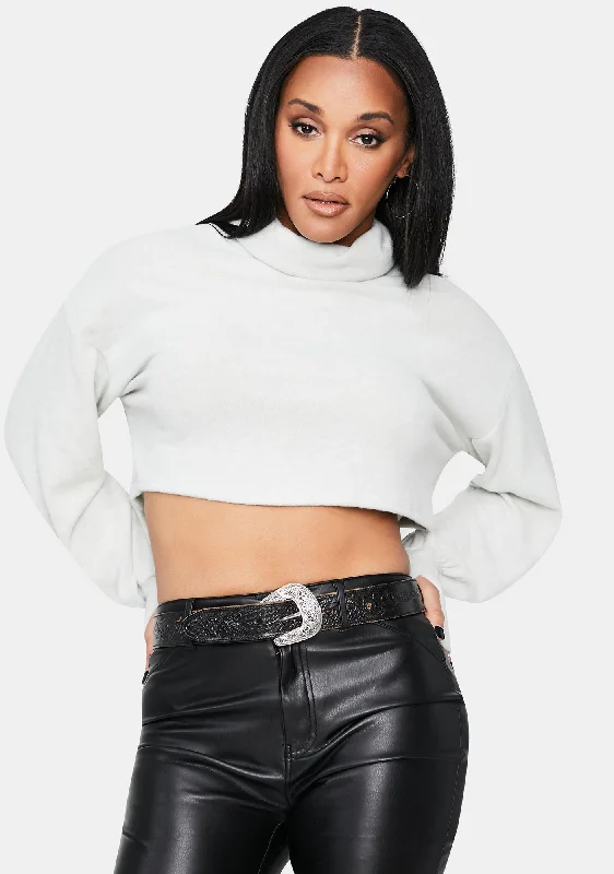 Seasonal Trend Smoke Delicious Diva Turtleneck Crop Sweater