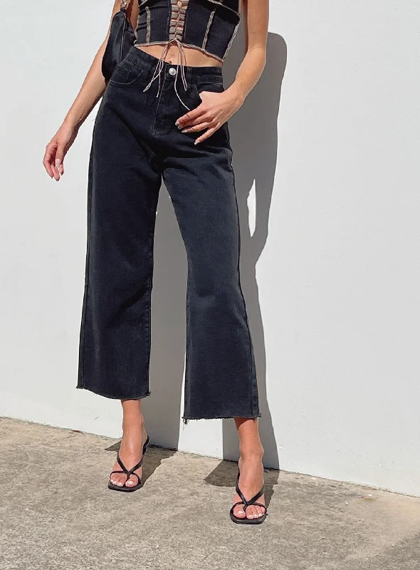 Huge Price Cut Ruby Cropped Jean Black Denim