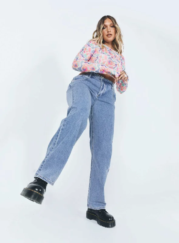 Romantic Flair Mollie Asymmetric Denim Jeans