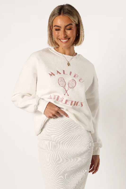 Budget Friendly Cielo Malibu Athletics Sweatshirt - White