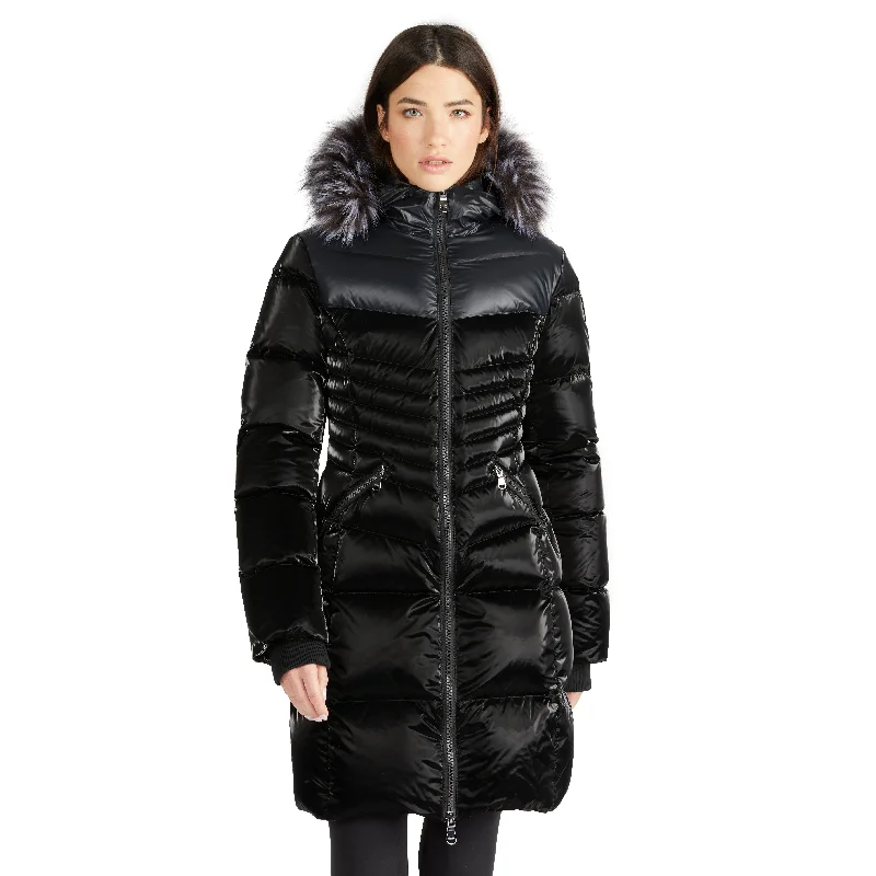 Discover Now Pajar Women’s Faye Quilted Puffer with Fixed Hood and Detachable Hood and Faux Fur Trim