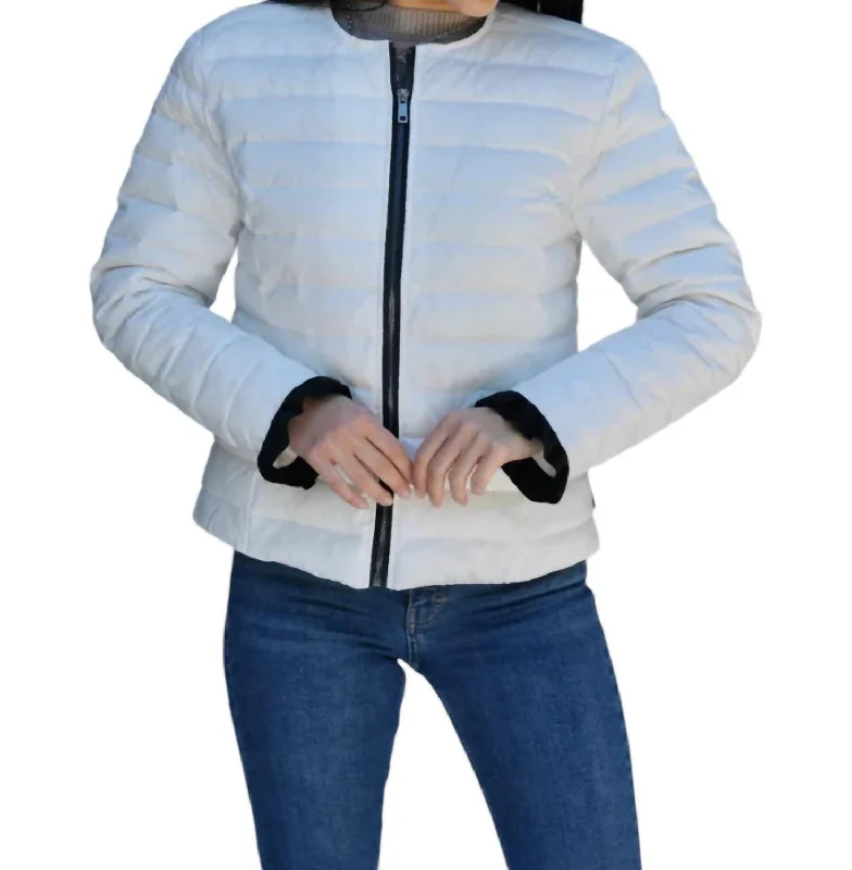 Modern Women's Fashion Carmen Puffer Jacket In Antique White