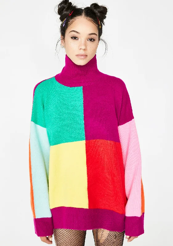 Quick Grab Deals Easy As Do Re Mi Colorblock Sweater