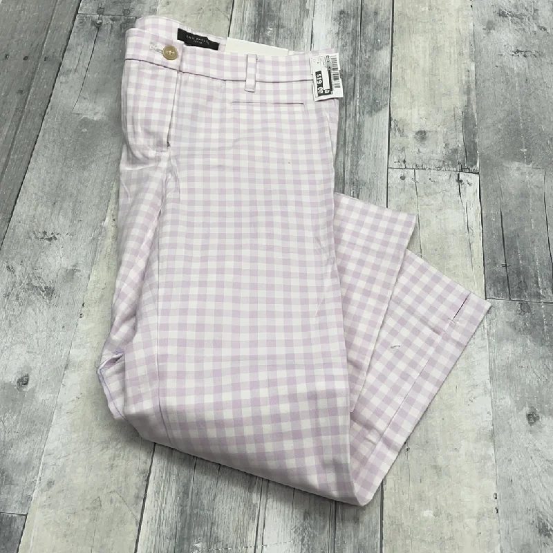 Effortless Comfort Ann Taylor Capris Lilac Gingham Size Petite 0 NEW