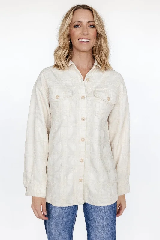 Anniversary Sale Joanna Plaid Shacket | Cream + Natural