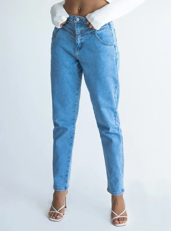 Bold Silhouette Leila Yolk Mom Denim Jeans