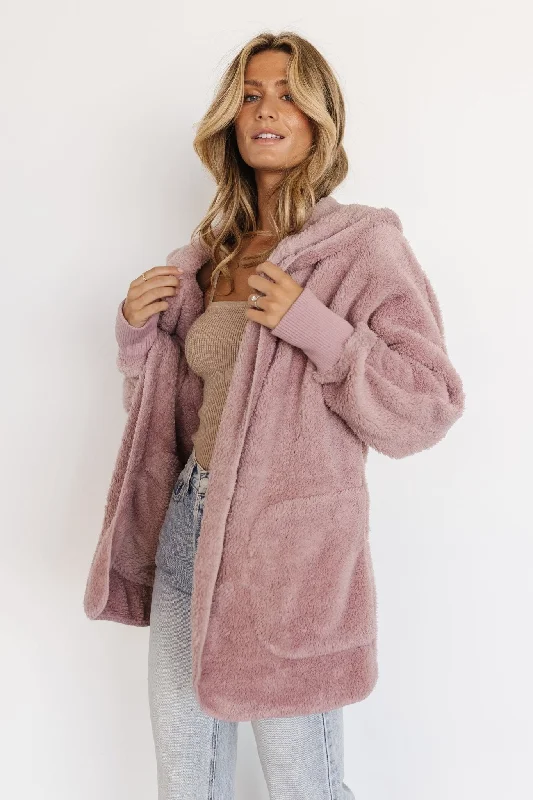 Trendy Women's Wear Melrose Teddy Jacket | Dusty Lilac