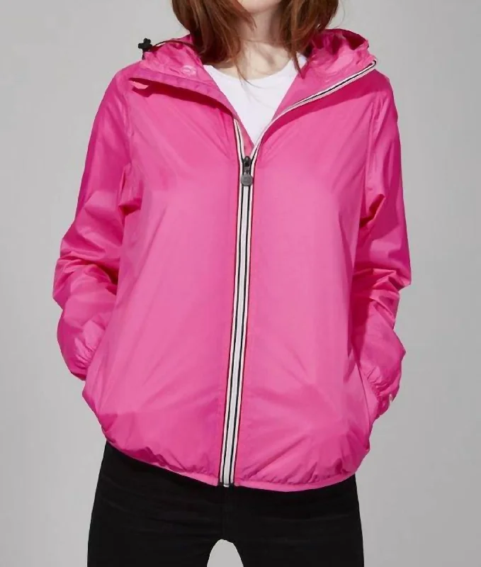 Premium Style Rain Jacket In Neon Pink