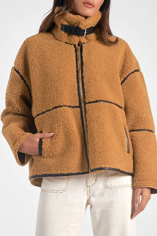 Mid - Week Surprise Dutton Faux Shearling Coat In Curry