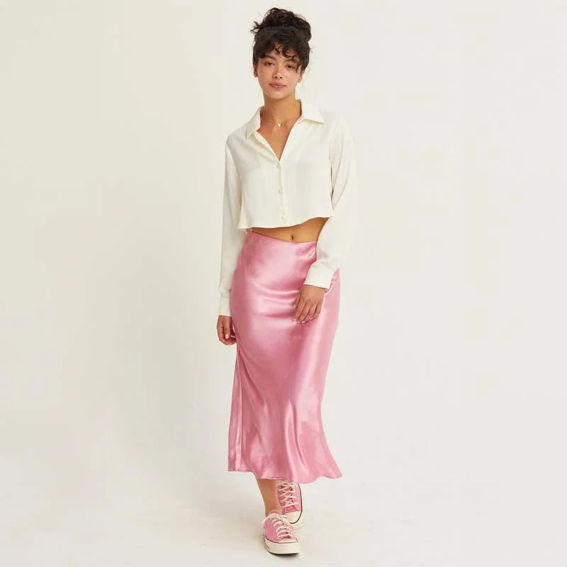 Stay Ahead In Style Satin Maxi Skirt
