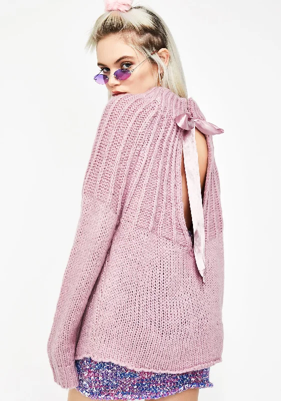 Romantic Date - Night Ensemble Lilac Dream Desire Tie Back Sweater