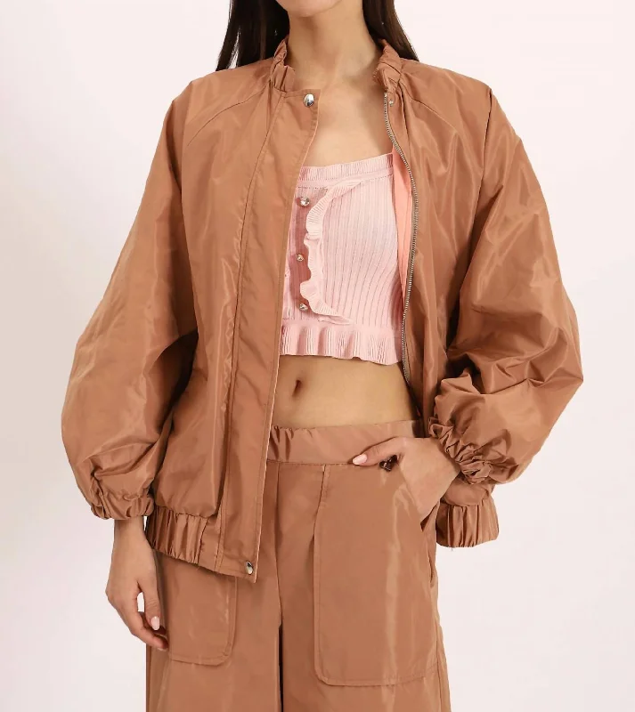 Early Access To Art Deco Styles Sale Re-Nylon Blouson Jacket In Tan