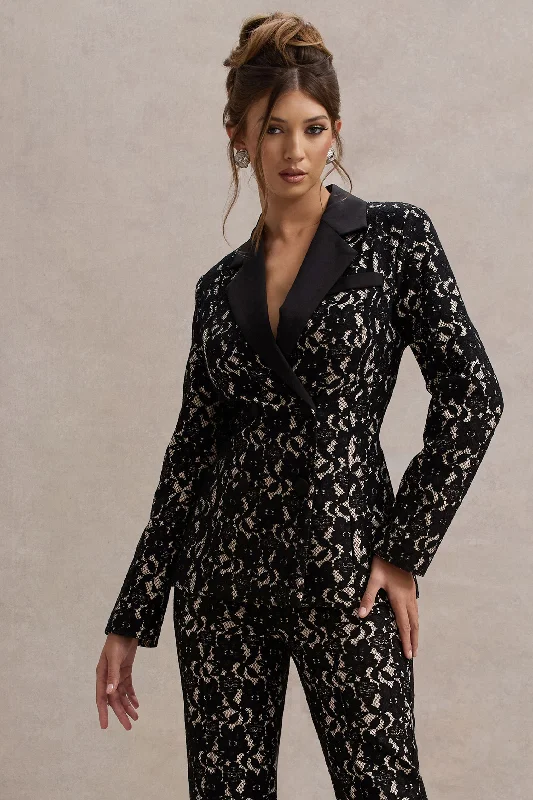 Clearance Sale, All Cheap Kennedy | Black Lace Tailored Blazer