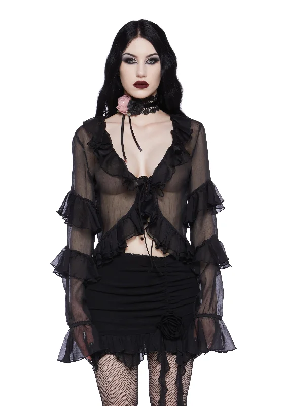 Minimalist Elegant Sweetly Somber Chiffon Cardigan