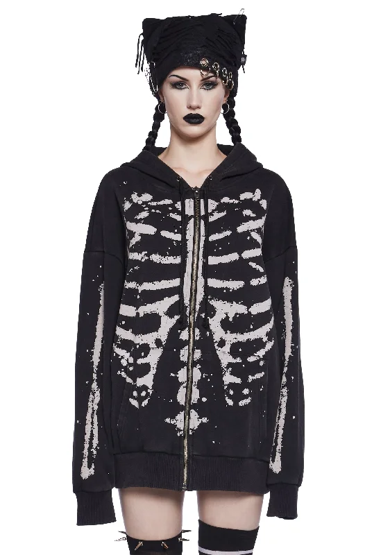 Odd Size Clearance Sale Spine Chiller Zip-Up Hoodie