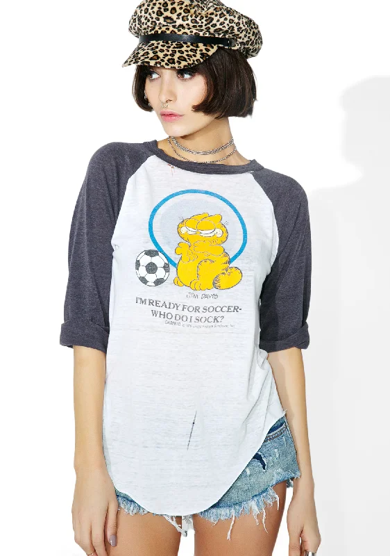 Vibrant Femme Fashion Vintage Garfield Raglan Tee