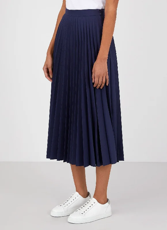 Quality Driven Apparel Women's Pleated Skirt in Navy