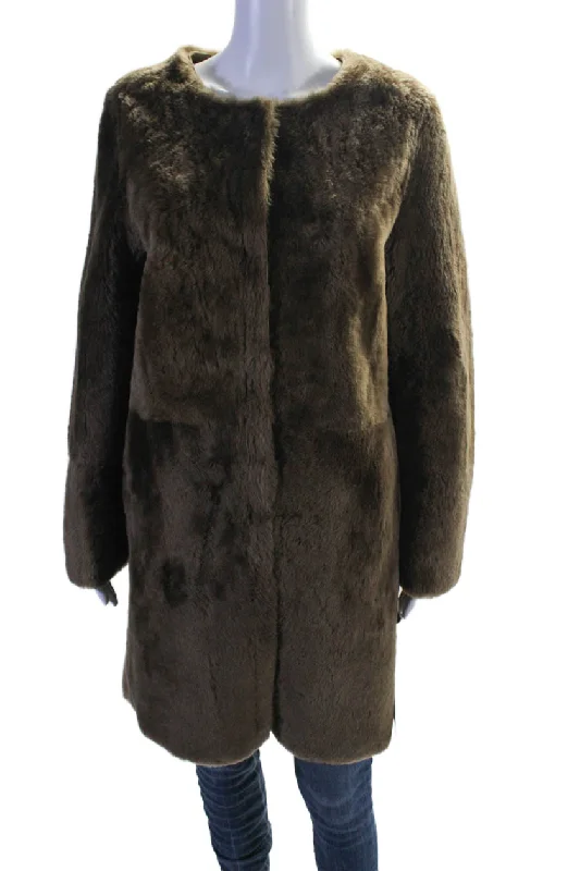 Exclusive Deals Online Yves Salomon Womens Reversible Shearling Leather Coat Black