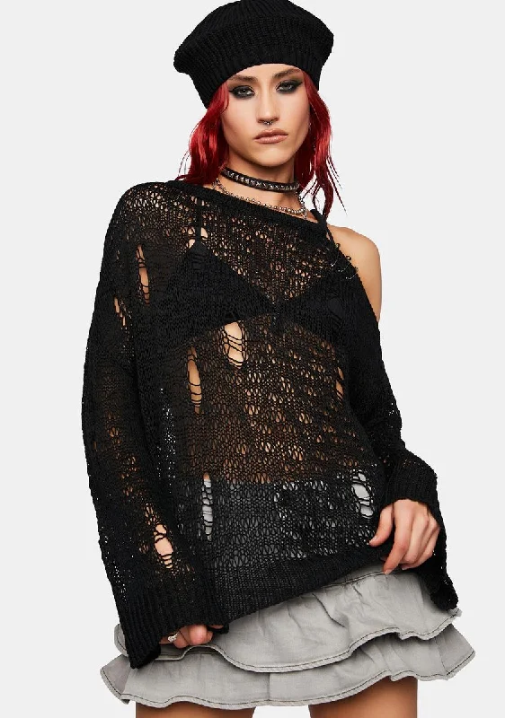 Final Clearance Avril Distressed Knit Jumper