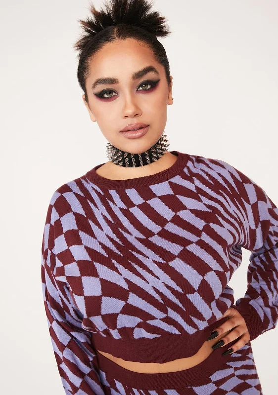 Elevate Your Wardrobe Plus Catch My Drift Checkered Sweater