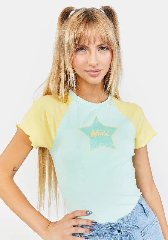 Parisian Effortless Chic Style She's Bloomin' Star Raglan Tee