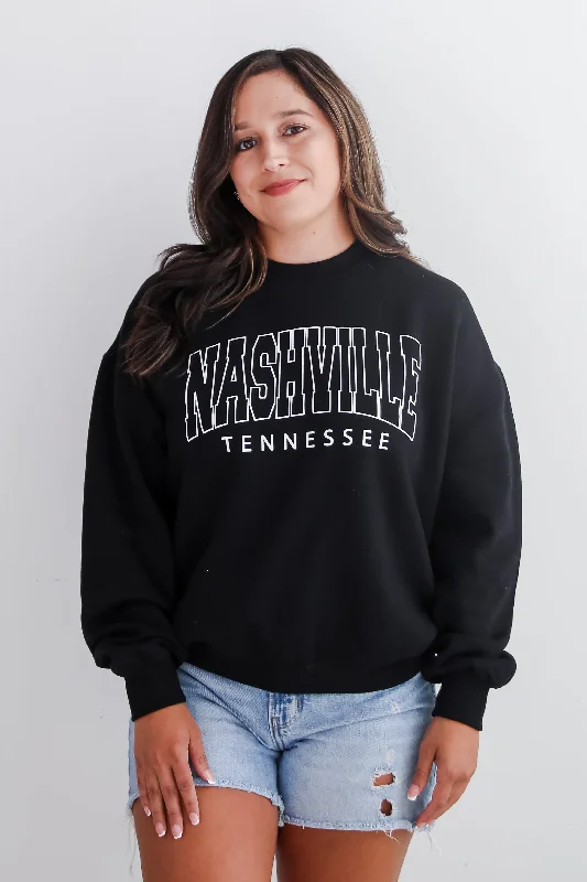 Classic Timeless Elegant Style Black Nashville Tennessee Sweatshirt