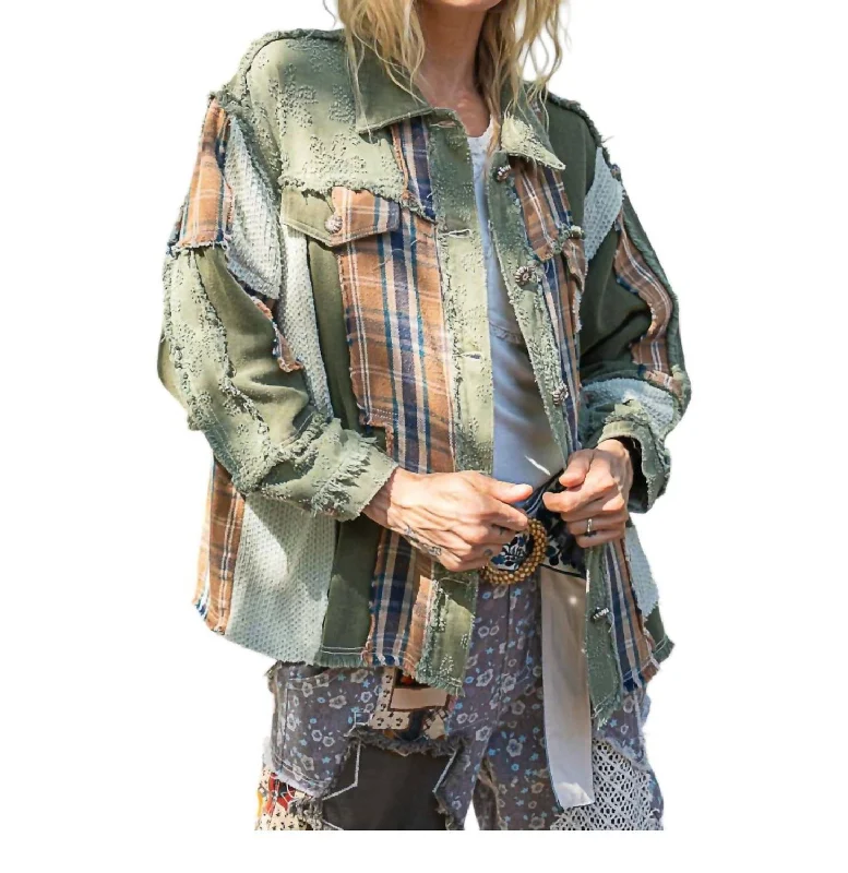 Feminine Elegant Did It Occur To You Jacket In Army Green