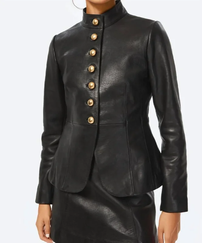 Versatile Wardrobe Essentials Lorraine Genuine Leather Jacket In Black