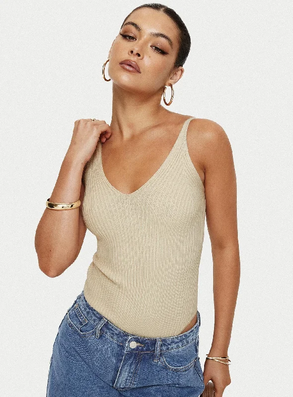 Luxury Fashion for Women Keenan Bodysuit Beige