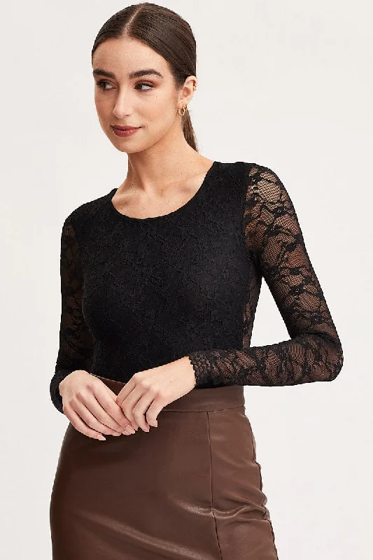 The Latest Fashion Trends Black Jersey Top Long Sleeve