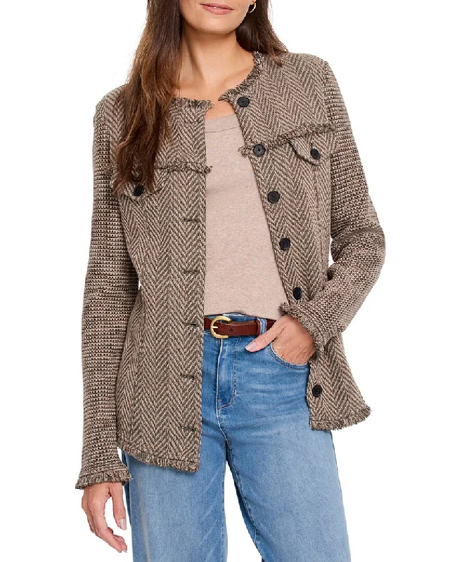 Seize Bargains NIC+ZOE Utility Fringe Mix Knit Jacket