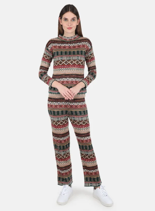 Chic Trends Unveiled Women Multi Color Jaquard CoordiNAte Set